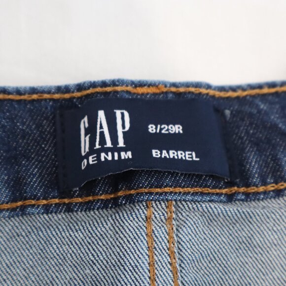 GAP Women's Barrel Leg Studded Jeans Size 8/29R Dark Wash High Waist NWT - Picture 7 of 12